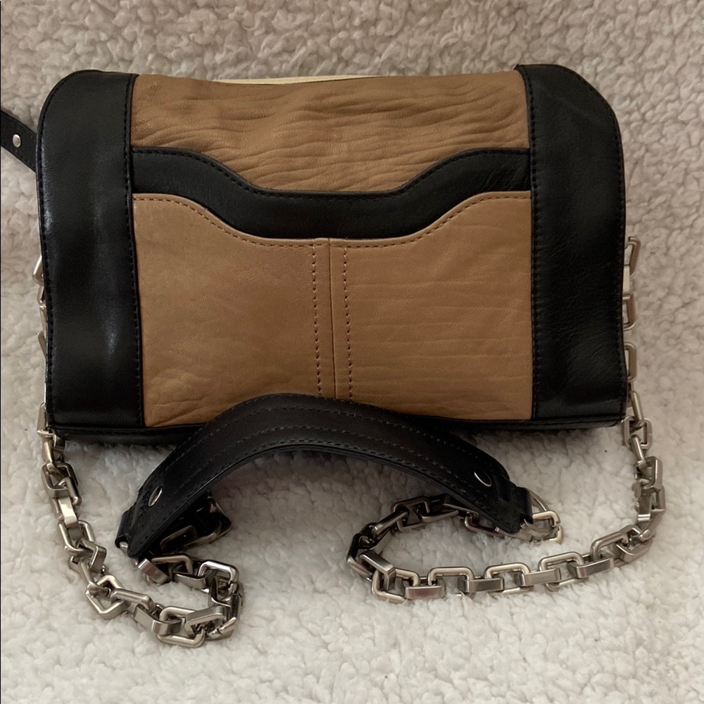 Kenneth Cole New York Tan and Brown Crossbody Bag with Chain Strap